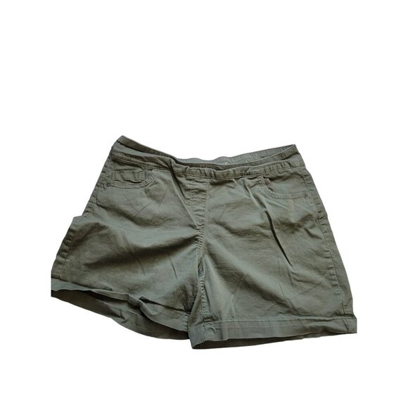 West Bound Petites Olive Green Elastic Waist Shorts Size 10 Casual Colorful - Picture 1 of 8